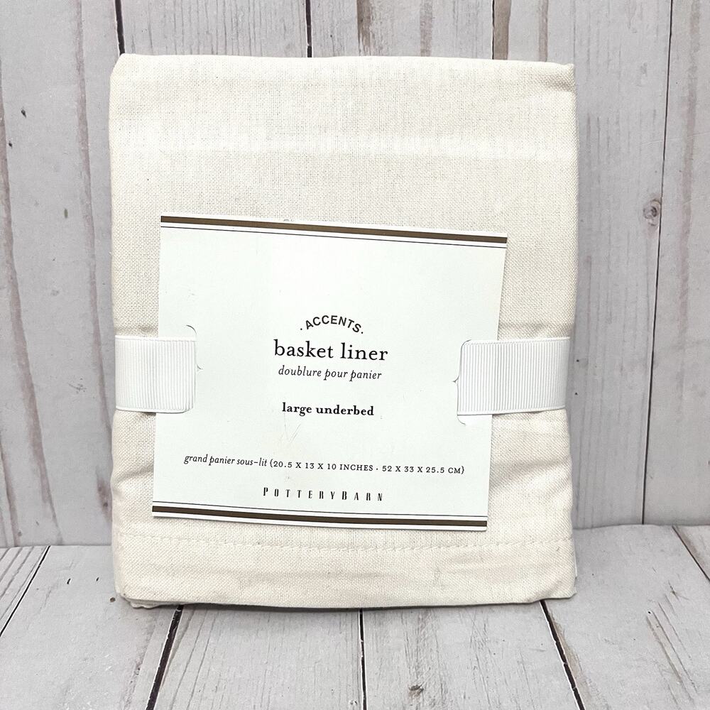 Pottery Barn Large Underbed Havana Savanah Basket Liner New Ivory Netural